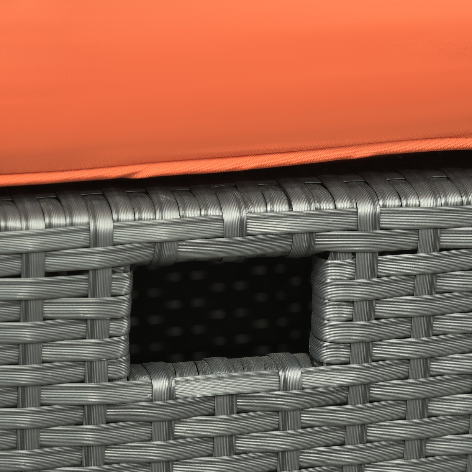 Cushioned Rattan Wicker Sofa, Recliner, Footstool, Table Set | Orange