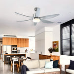 Reversible Ceiling Fan W/ Light, 6 Blades Indoor Led Fan
