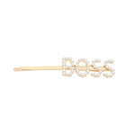 Pearl Words Hairpin Boss Letter Statement Hair Clip Fashion Accessory Gold
