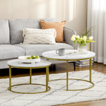 Round Nest Of Tables, Set Of 2, Stacking Coffee