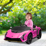 12v Lamborghini Autentica Licensed Kids Electric Car W/ Remote Control | Pink