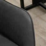 Swivel Argyle Office Chair Leather-feel | Dark Gray