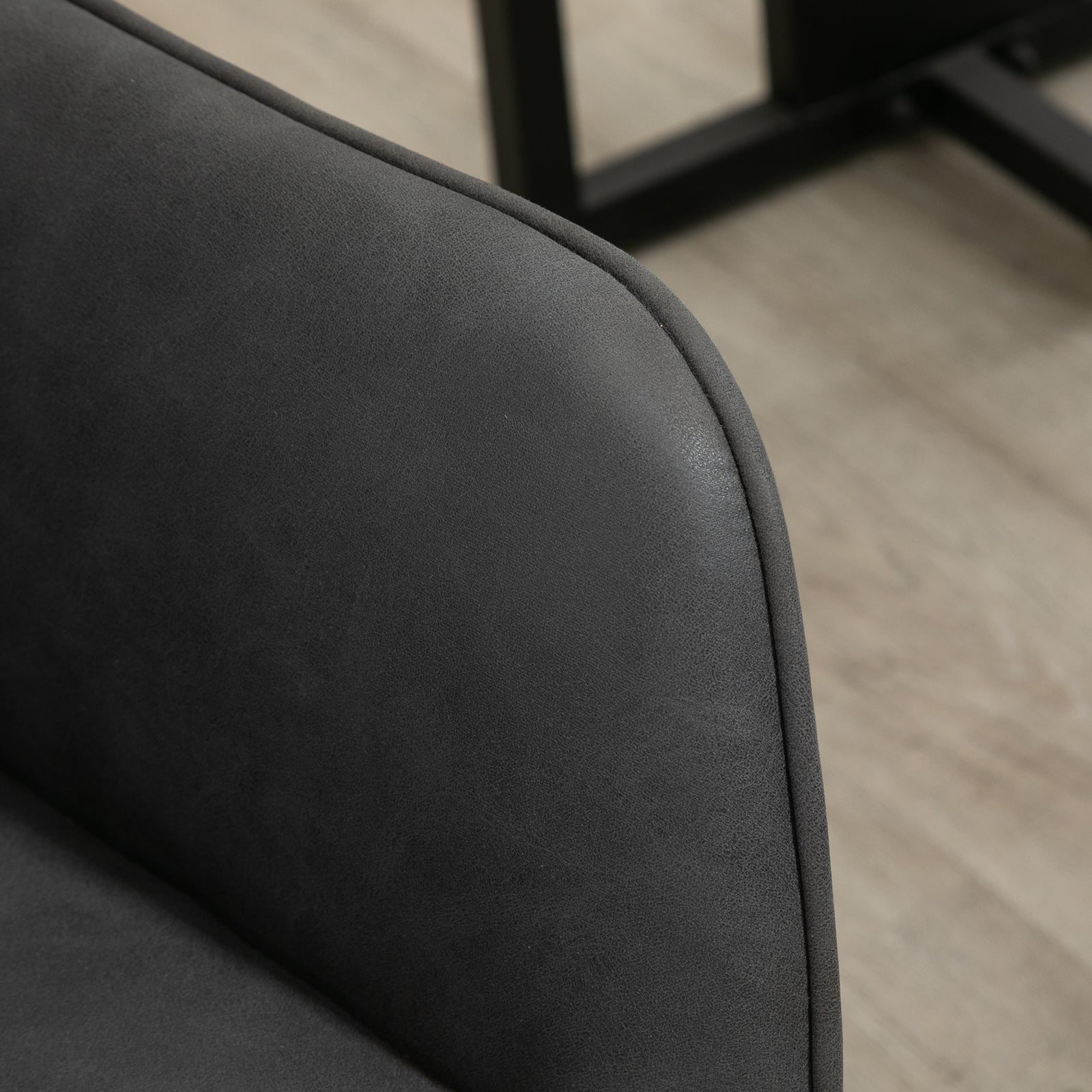 Swivel Argyle Office Chair Leather-feel | Dark Gray