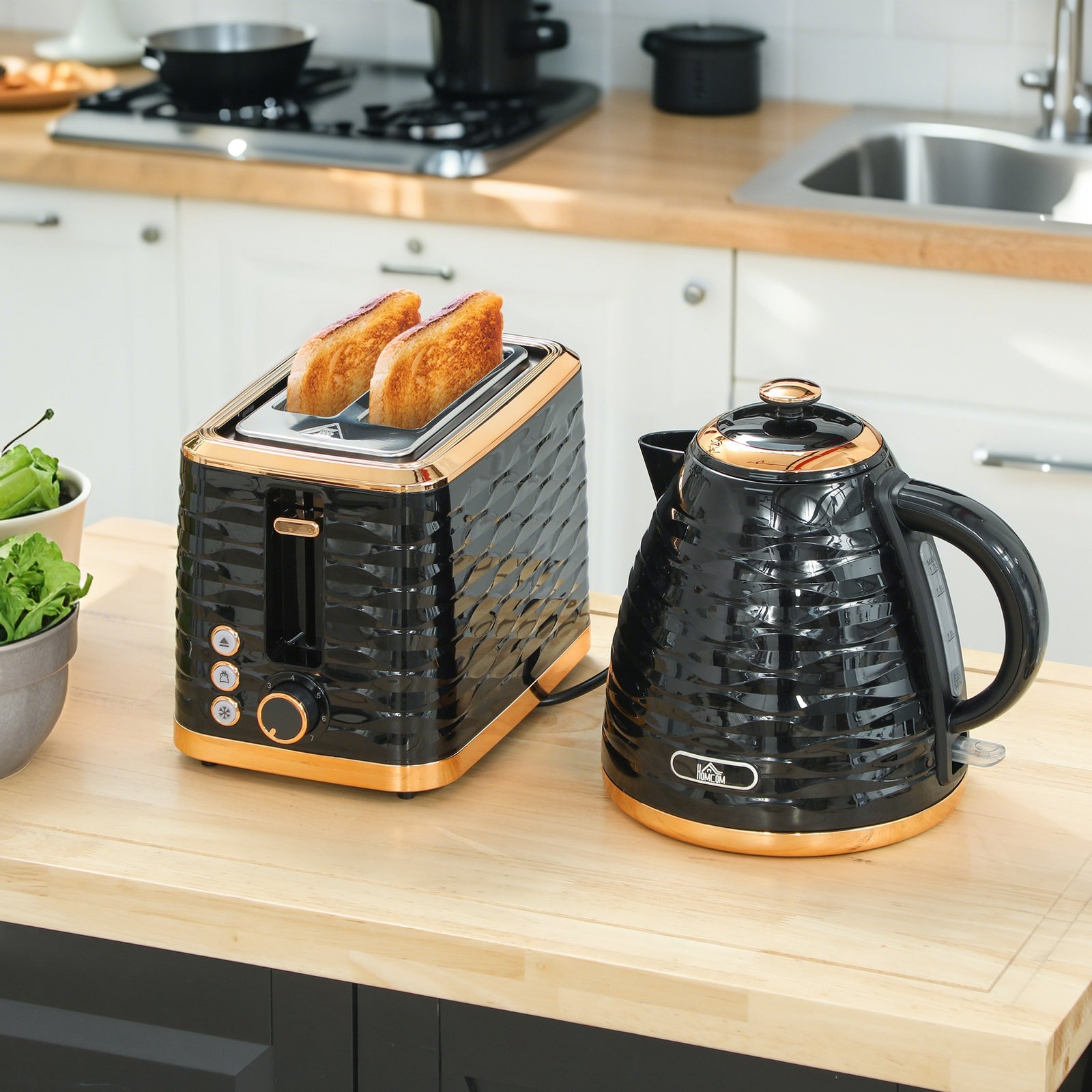 Rapid Boil Kettle & 2 Slice Toaster | Black