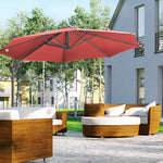 3x3m Cantilever Parasol W/ 360° Crank Handle Tilt | Red