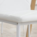 4-pieces Dining Chairs, Faux Leather Kitchen Chairs | White