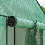 Outsunny Portable Mini Greenhouse With Roll-up Door And Wire Shelves, Green