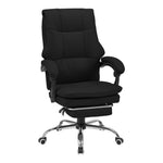 Height-adjustable Ergonomic Reclining Office Chair With Footrest | Black
