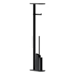Silicone Toilet Brush With Toilet Roll Holder, Flat Collection | Matte Black