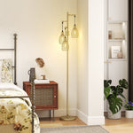 Industrial 3-light Floor Lamp Dimmable Led Standing Lamp | Gold
