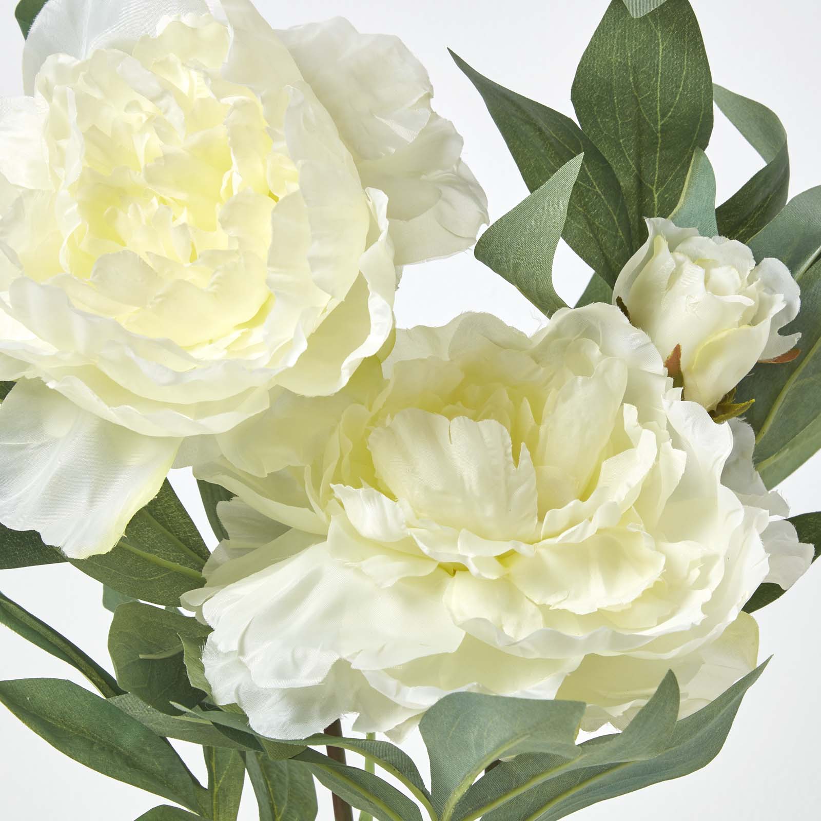 Artificial Peonies In Decorative Pot, 48 Cm Tall | Beige