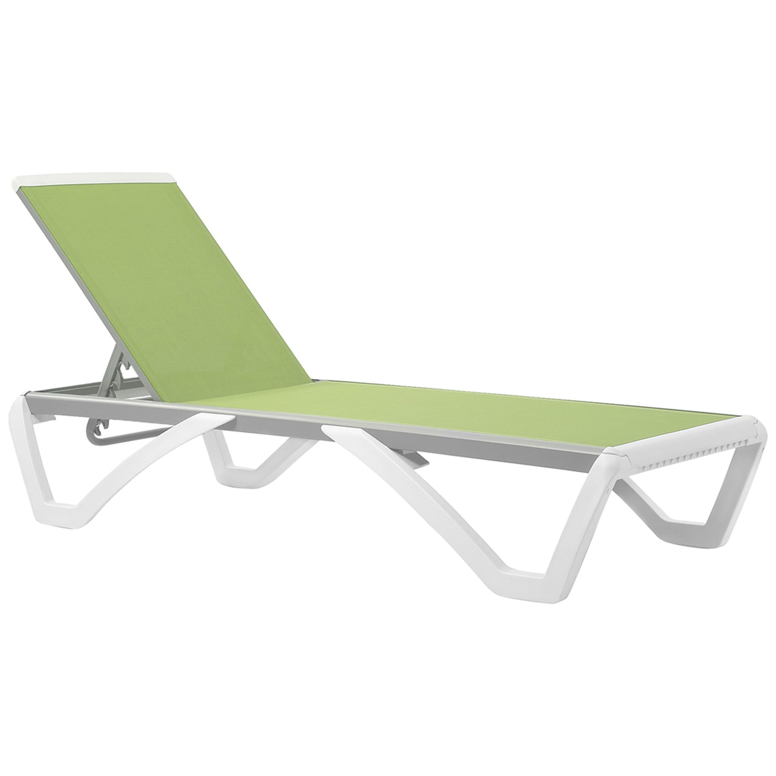 Outdoor Chaise Lounge W/ Adjustable Back | Green