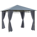 Hardtop Gazebo For Garden Party W/ Polycarbonate Curtains | Small