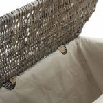 Antique Wash Wicker Square Laundry Basket With White Lining | Large | White
