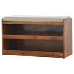 Solid Wood Mud Linen Pull Out Shoe Bench