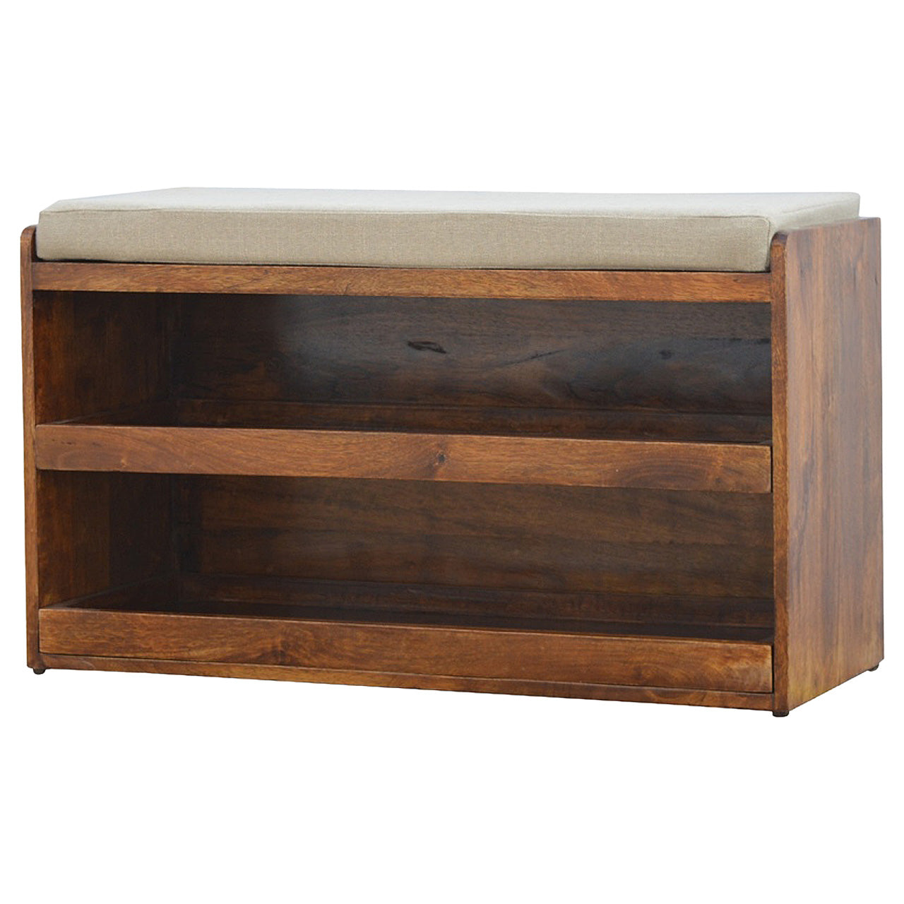 Solid Wood Mud Linen Pull Out Shoe Bench