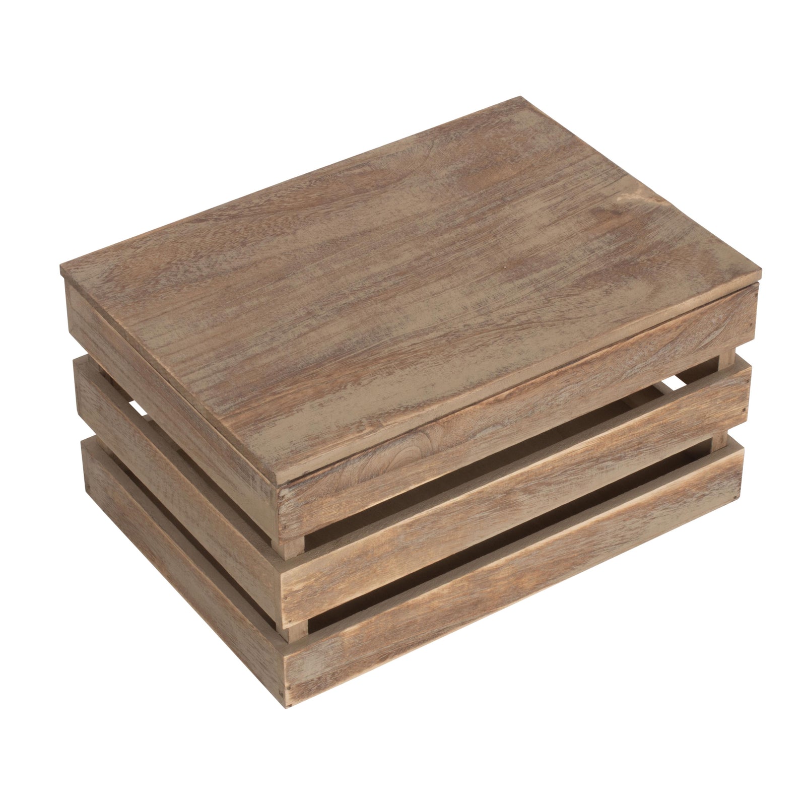 Oak Effect Wooden Packing Crate | Large | Brown