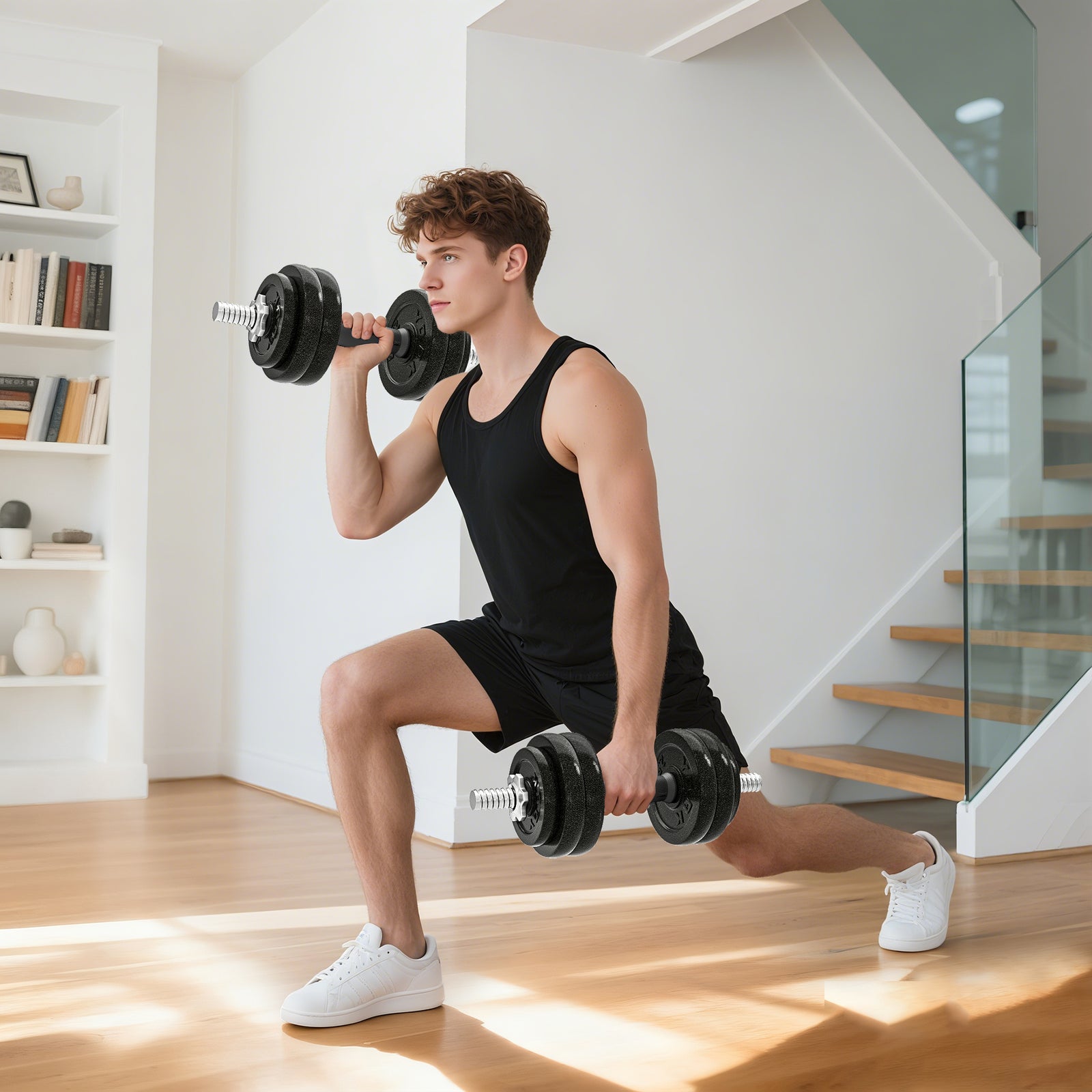 2-in-1 Adjustable Dumbbells Set, Dumbbells Set | 30kg | Grey