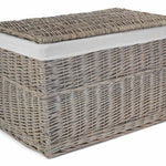 Wicker Grey Wash Finish Storage Basket | Extra Large | Gray