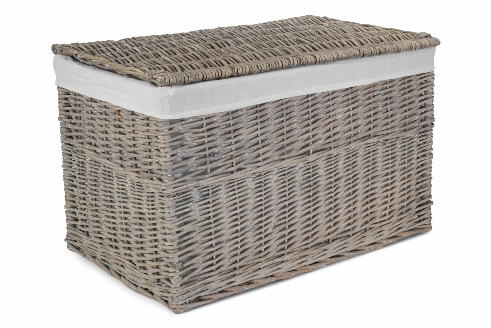 Wicker Grey Wash Finish Storage Basket | Extra Large | Gray