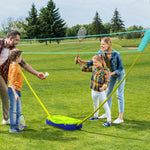 4m Portable Badminton Net And Volleyball Net Set With Rackets | Green
