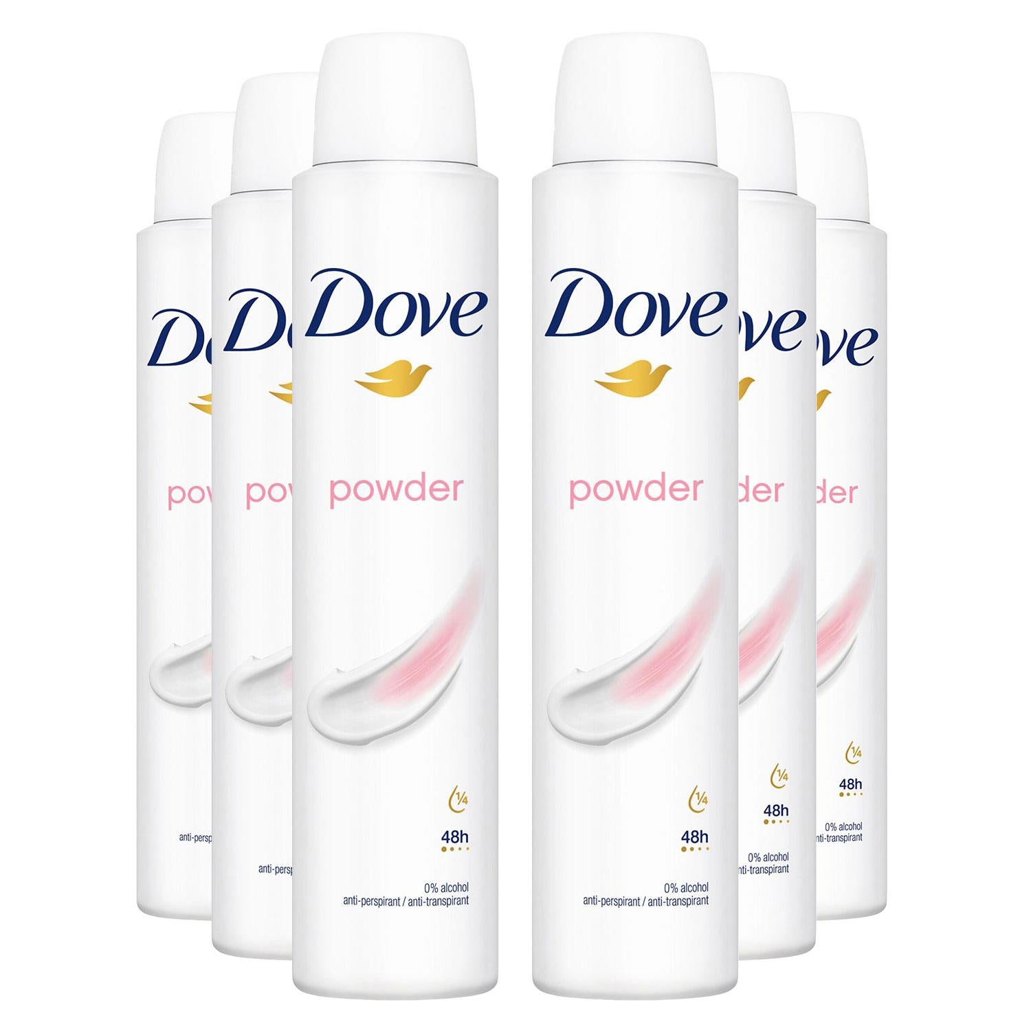 Powder Anti-perspirant With 48h Sweat Protection Deo For Women 200ml, 6pk