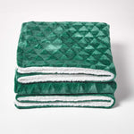 Geometric Triangle Velvet Throw | 130cm x 160cm | Emerald Green