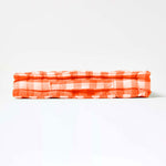 Block Check Cotton Gingham Floor Cushion | 50cm x 50cm | Orange