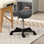 Saddle Stool Adjustable Rolling Salon Chair For Massage Spa | One Size | Gray