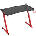 Gaming Desk With Gamepad Holder Headphone Hook | Red