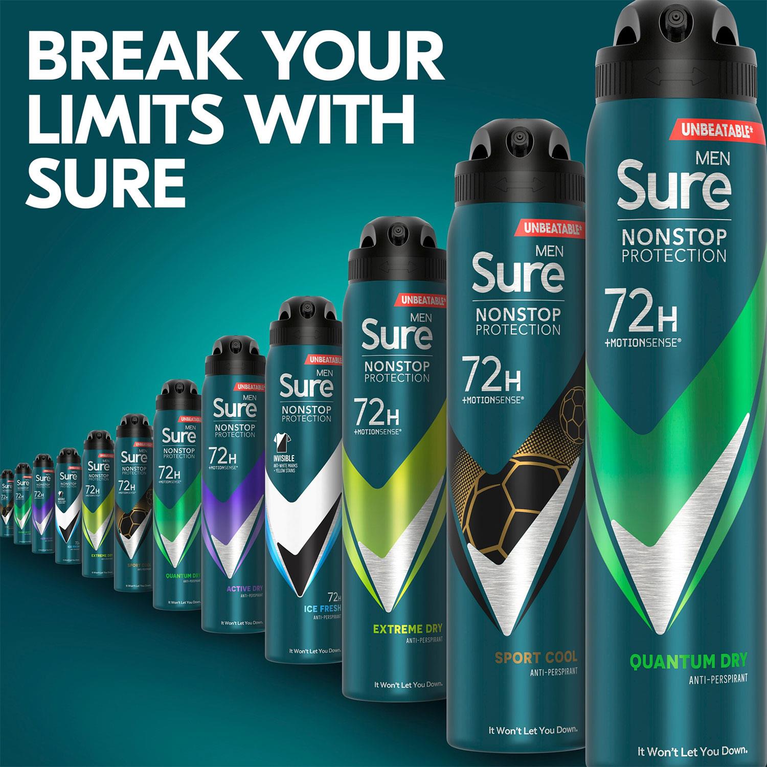 Men Anti-perspirant 72h Nonstop Protection Quantum Dry Deodorant, 250ml, 3pk | 6