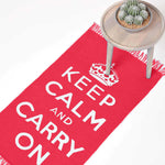 Keep Calm And Carry On Handwoven 100% Cotton Rug | 60cm x 100cm | Cream