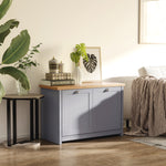 Shoe Cabinet 4storage Units Wood Effect Top Entryway
