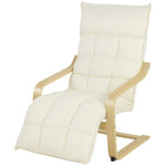 Accent Chair, Leisure Lounge Chair Armchair With Footrest | Cream