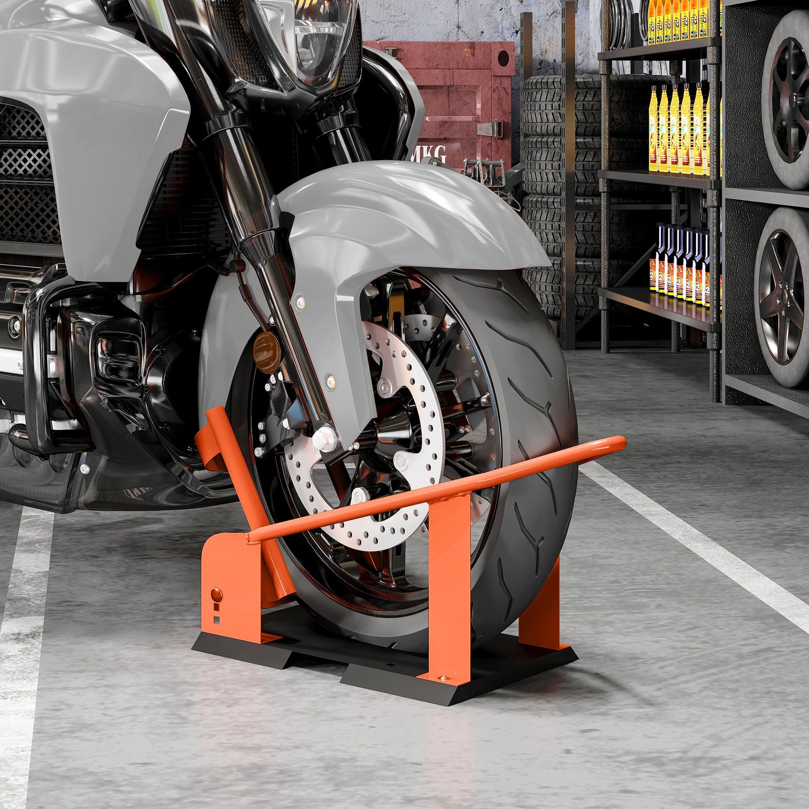 HOMCOM 816.5 Kg Motorcycle Wheel Chock, Motorcycle Front Wheel Holder