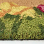 HOMESCAPES Coir Doormat With Tulips, 25 X 75 Cm