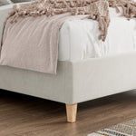 Rhodes Velvet Ottoman Bed | Small Double | Natural