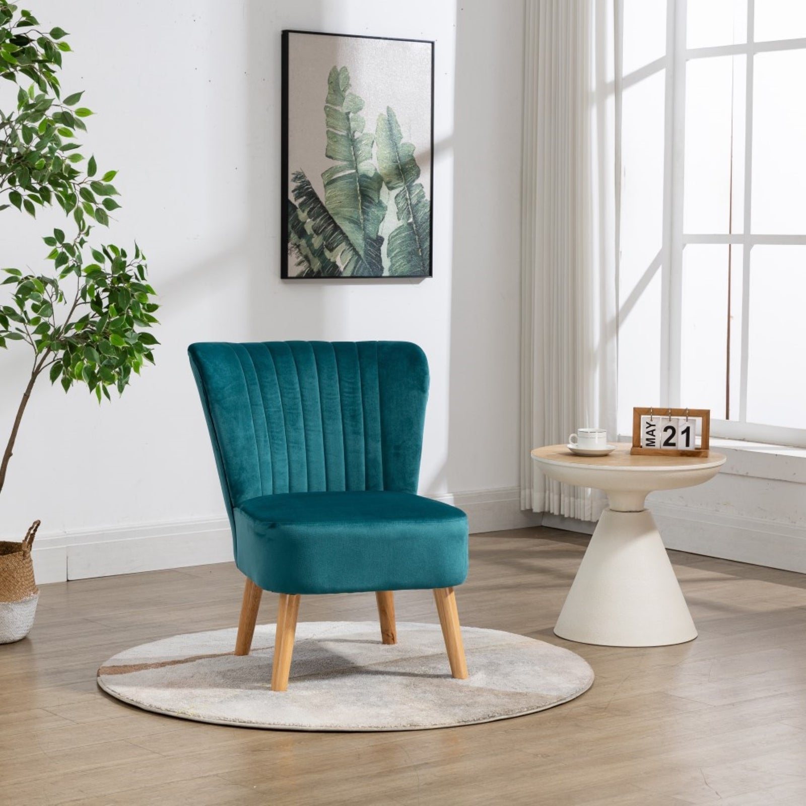 Arezza Velvet Accent Chair | Teal