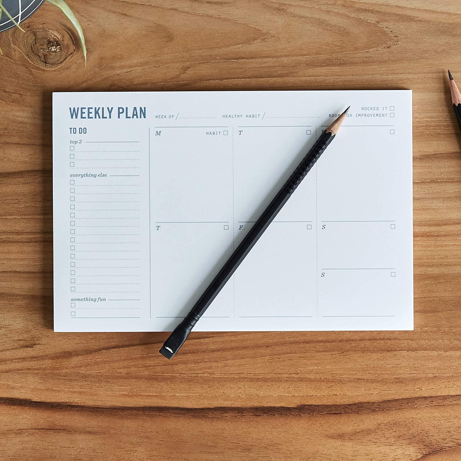 Weekly Or Monthly Check List Pad For Tasks, Goals, Notes, Meals & Reminders