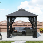 3x3m Garden Gazebo, Double Tier Sun Shade