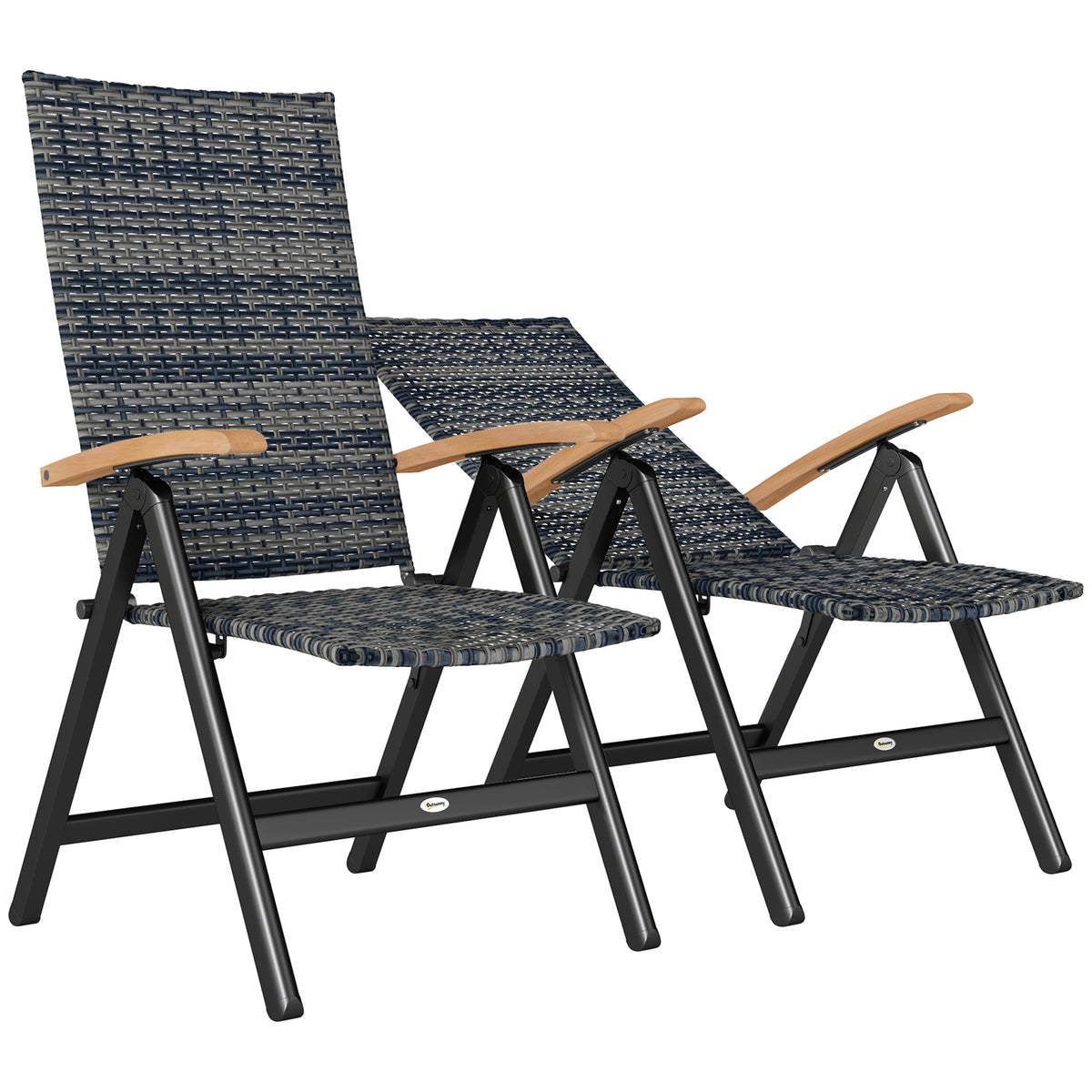 Outdoor Folding Rattan Chair, Dining Chair | Set of 2