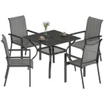 5 Pieces Outdoor Dining Set For 4, Patio Furniture Set | Grey