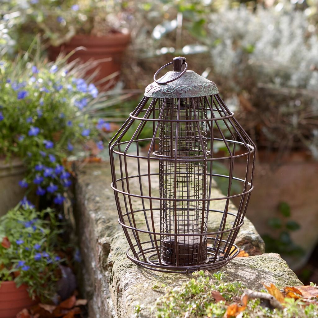 Secret Garden Squirrel-proof Peanut Feeder With Antique Leaf Design | Brown