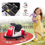 Kids Bumper Car With 360-degree Rotation Spin, Safety Belt | Red