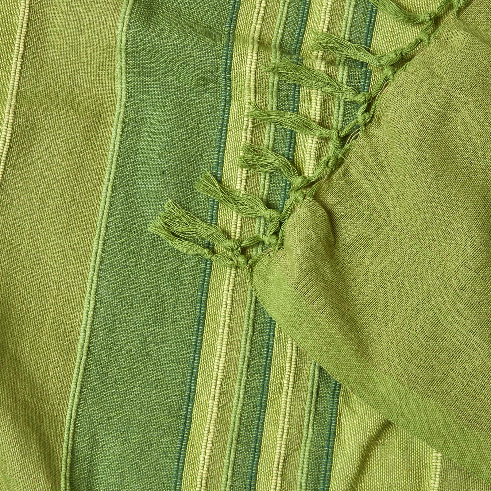 Cotton Morocco Striped Throw | 150cm x 200cm | Green