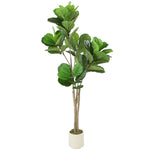 HOMCOM Artificial Fiddle Leaf Fig Tree, Realistic Fake Plant, Green