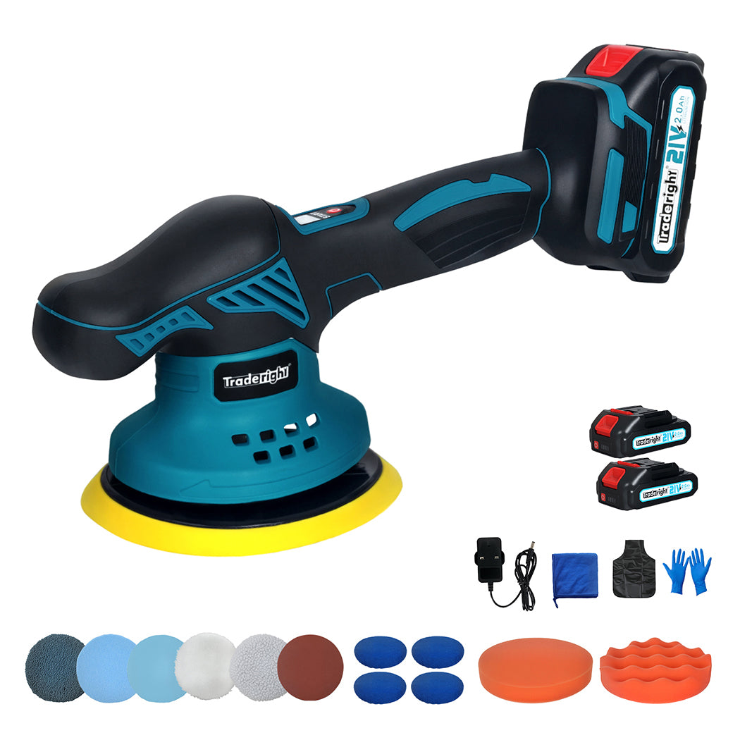 Cordless Car Polisher Buffer Sander Polishing Machine With 2 Battery | Blue