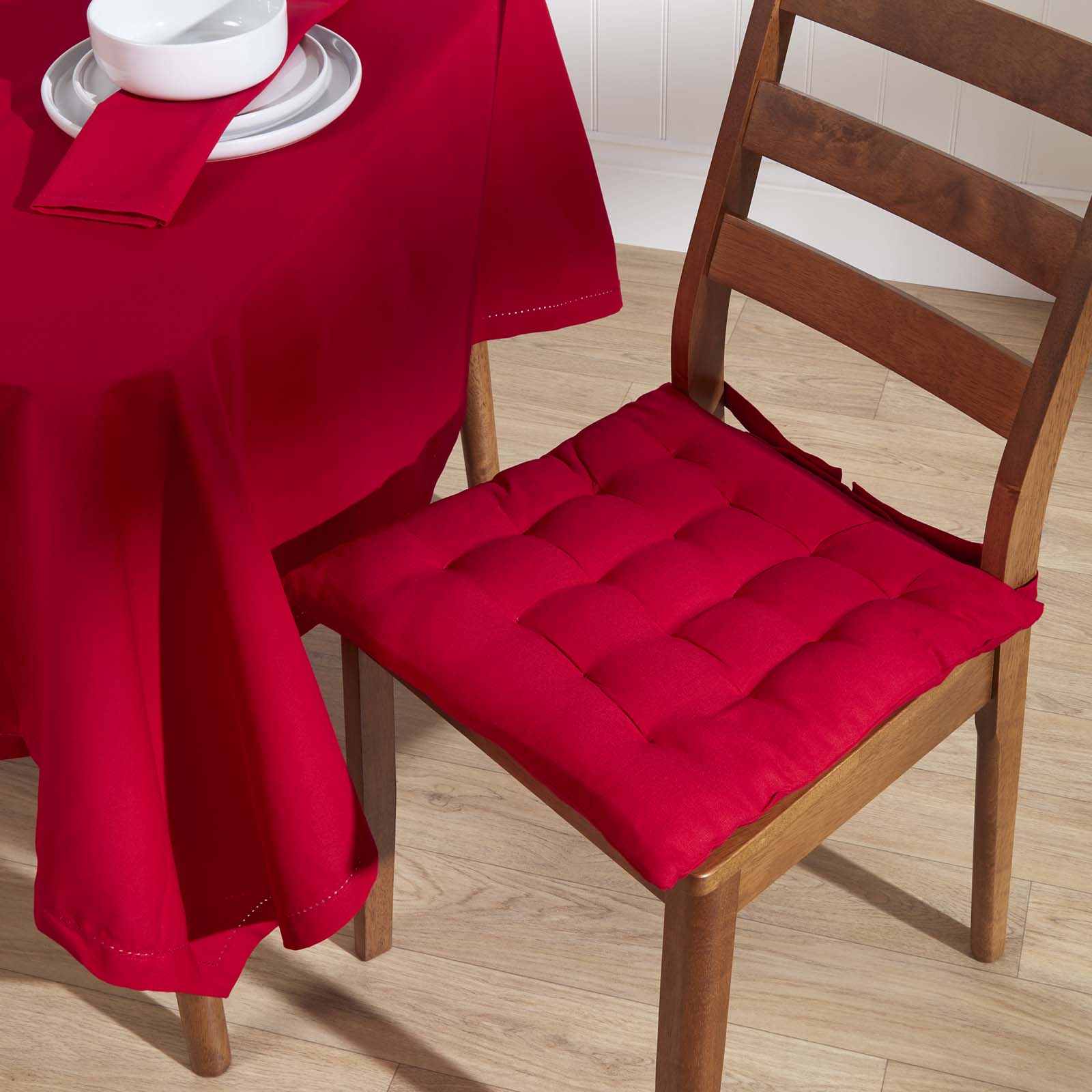 Plain Cotton Fabric 4 Napkins Set | 45cm x 45cm | Red