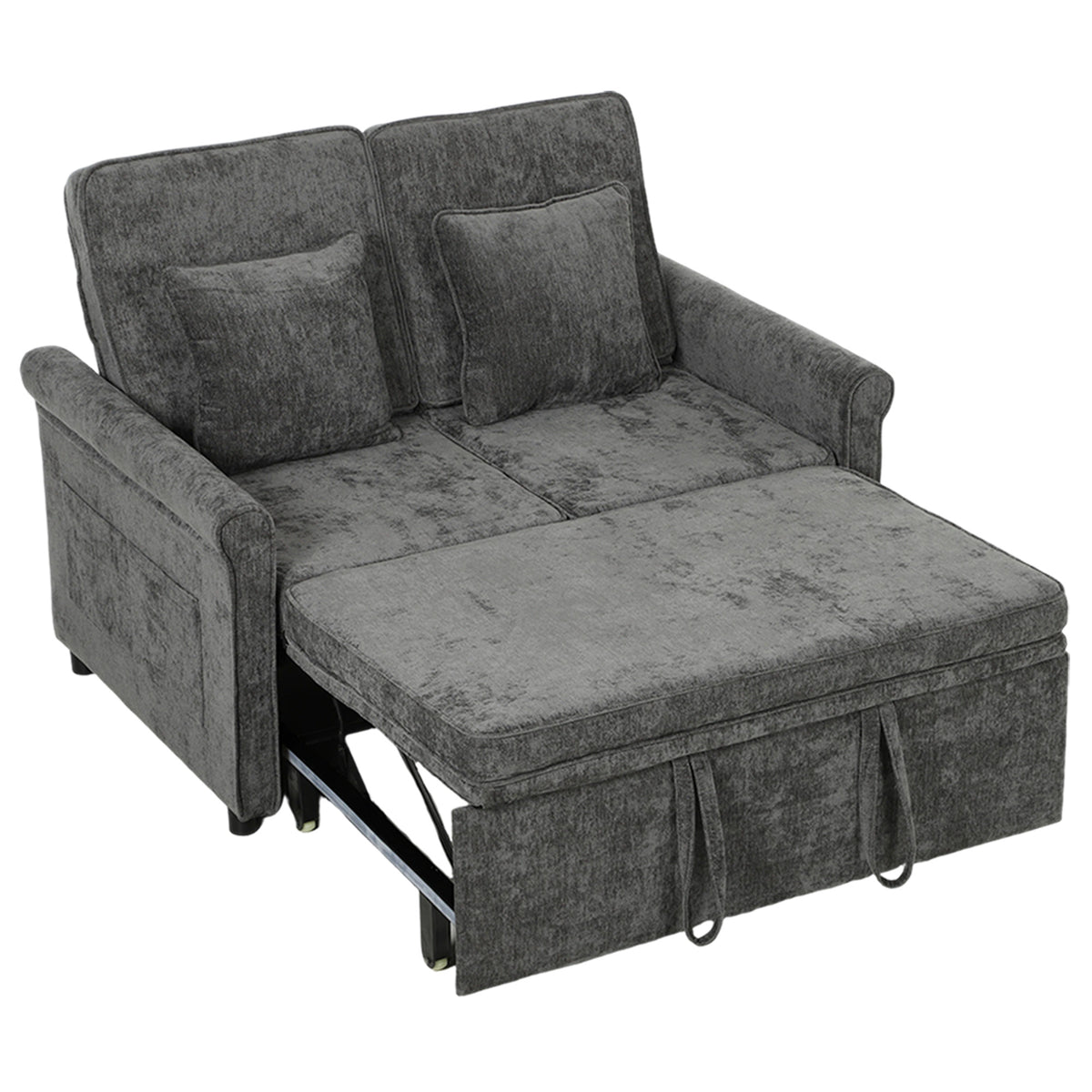 2 Seater Sofa Bed, 3-in-1 Convertible Pull Out Sofa Bed | Grey
