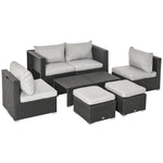Outdoor Patio Furniture Set Weather Wicker Rattan Sofa Chair | Black